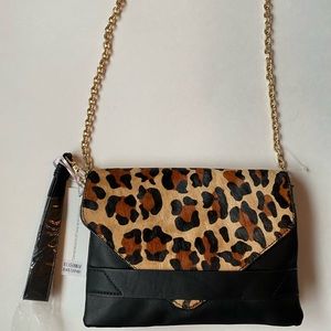 Cheetah Black Leather Bag